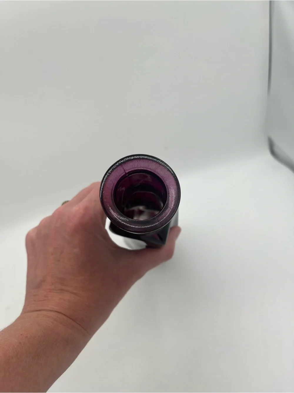 Sculptural Twisted Glass Vase in Amethyst